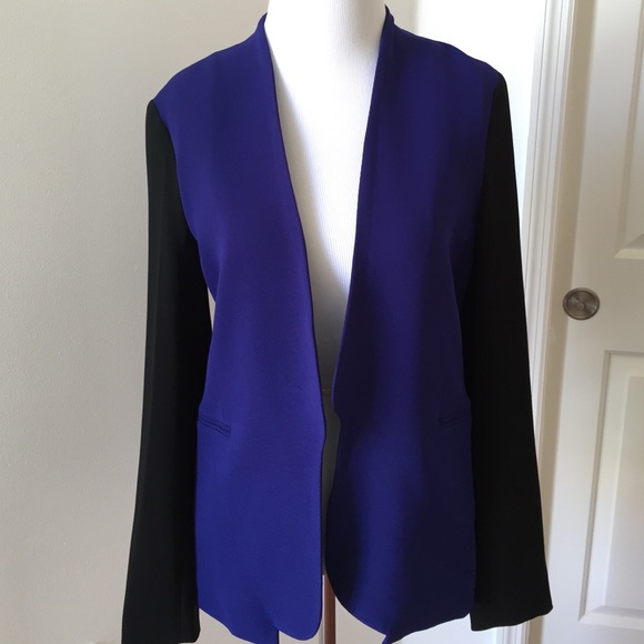 DVF Paulette Jacket in Vivid Blue/Black - Picture 1 of 4